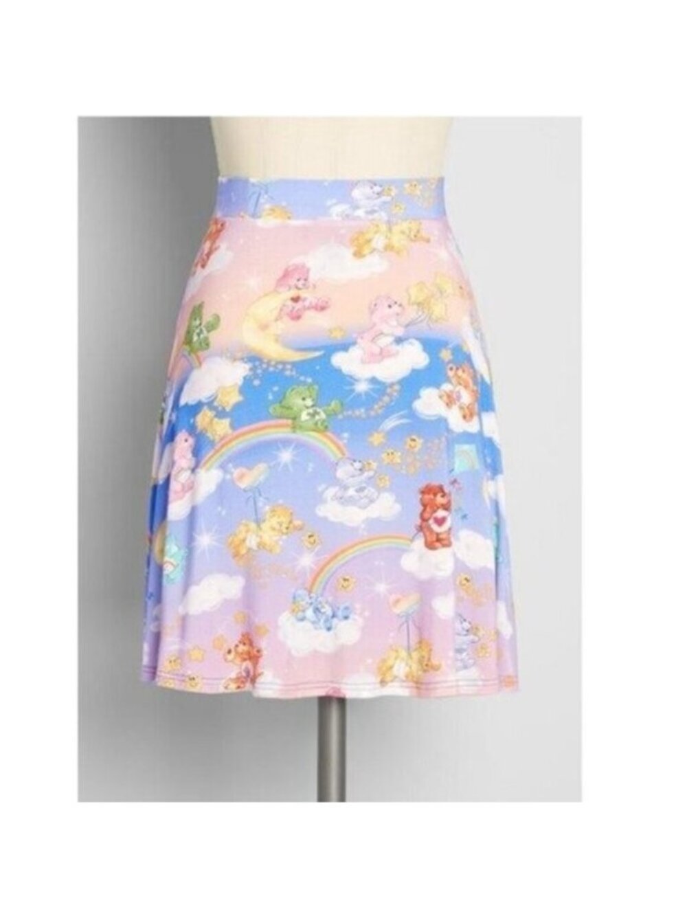 Modcloth Care Bears Excellence Attained Mini Skirt S NEW Pastel Kawaii 80s Girly